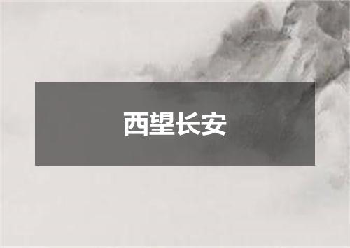 西望长安