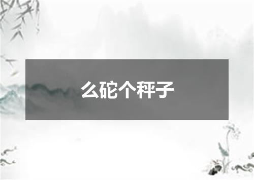 么砣个秤子