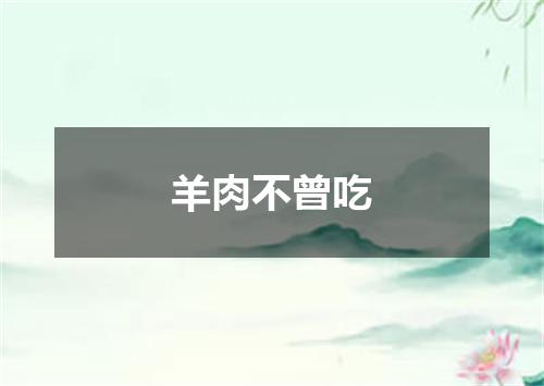 羊肉不曾吃