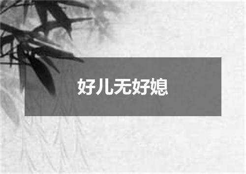 好儿无好媳