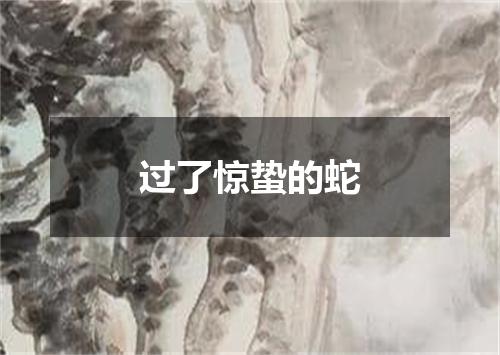 过了惊蛰的蛇